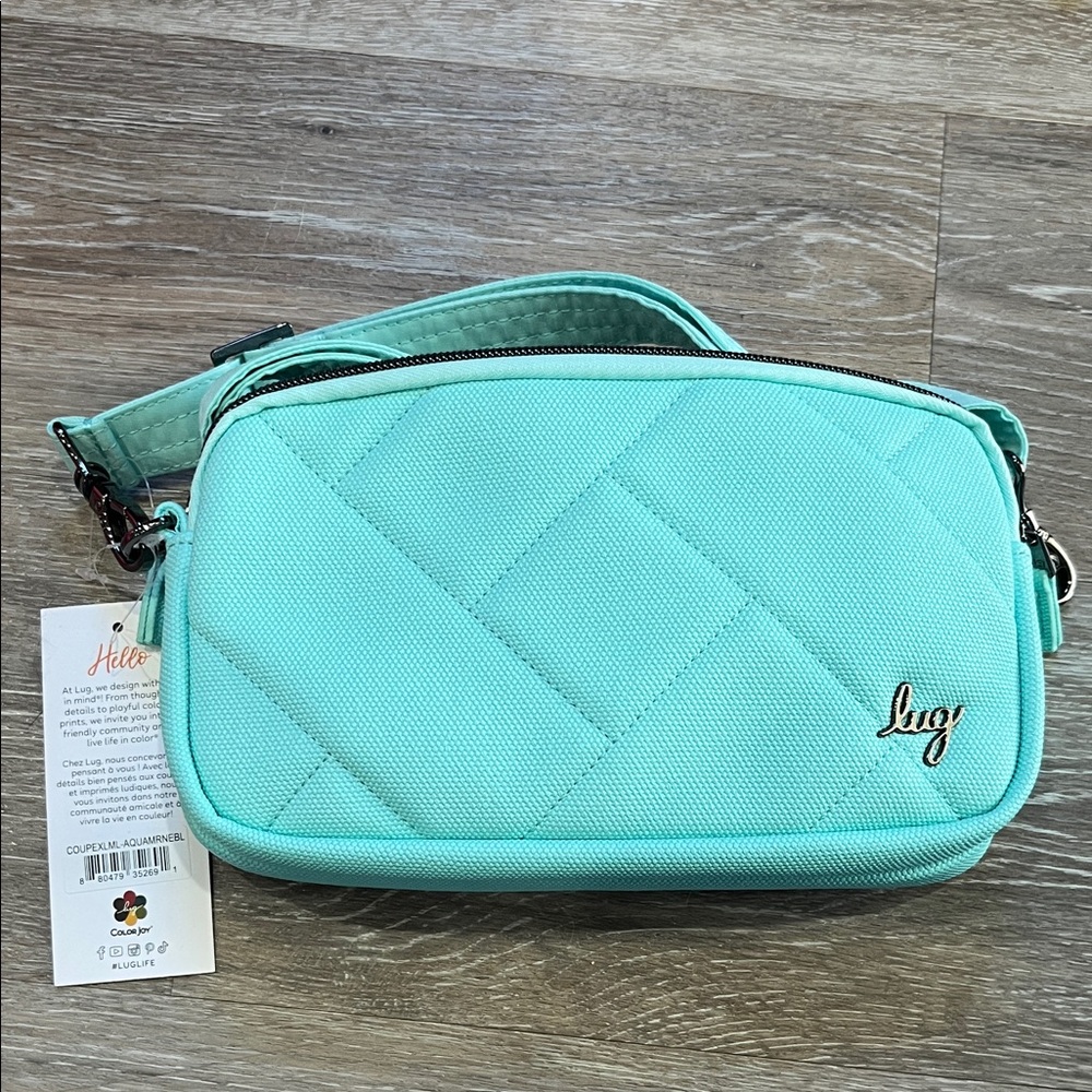 BNWT LUG COUPE XL CROSSBODY MATTE LUXE AQUA
